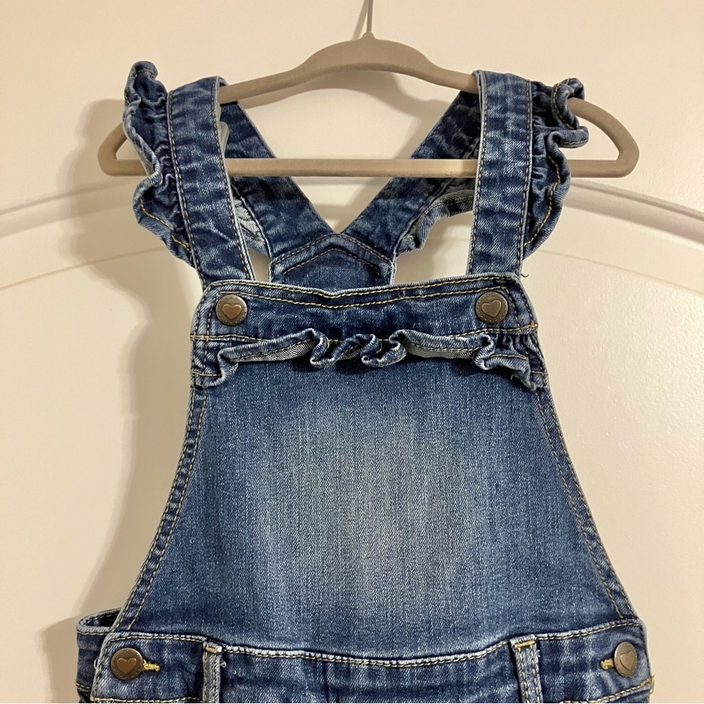 Wonder Nation Girls Denim Overalls Ruffle Details Adjustable Straps Sz 4T - Picture 4 of 11